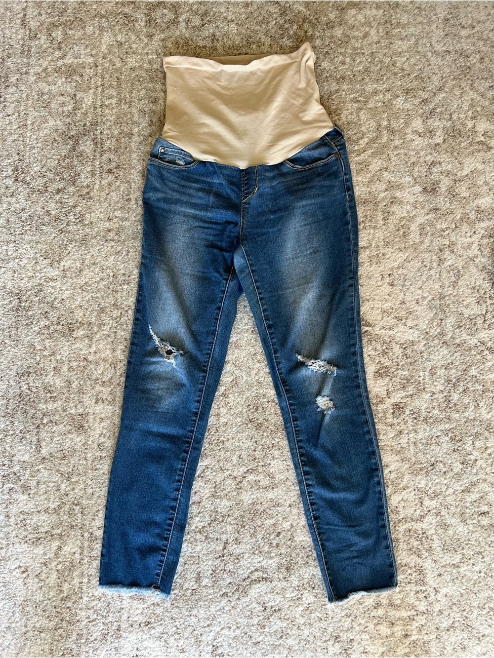 Articles Of Society Blue Distressed Maternity Stretch Jeans | Women’s 29